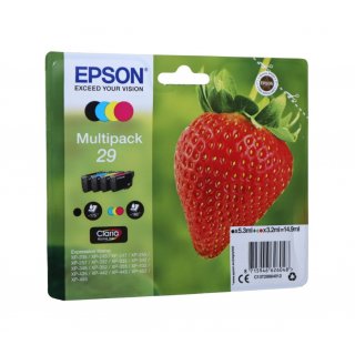 Epson Tintenpatrone 29 original Multipack 4-farbig XP-235 XP-332 XP-335 XP-432 XP-435 XP-245 XP-342 XP-345 XP-442 XP-445 XP-247 XP-257 XP-255 XP-352 XP-355 XP-452 XP-455